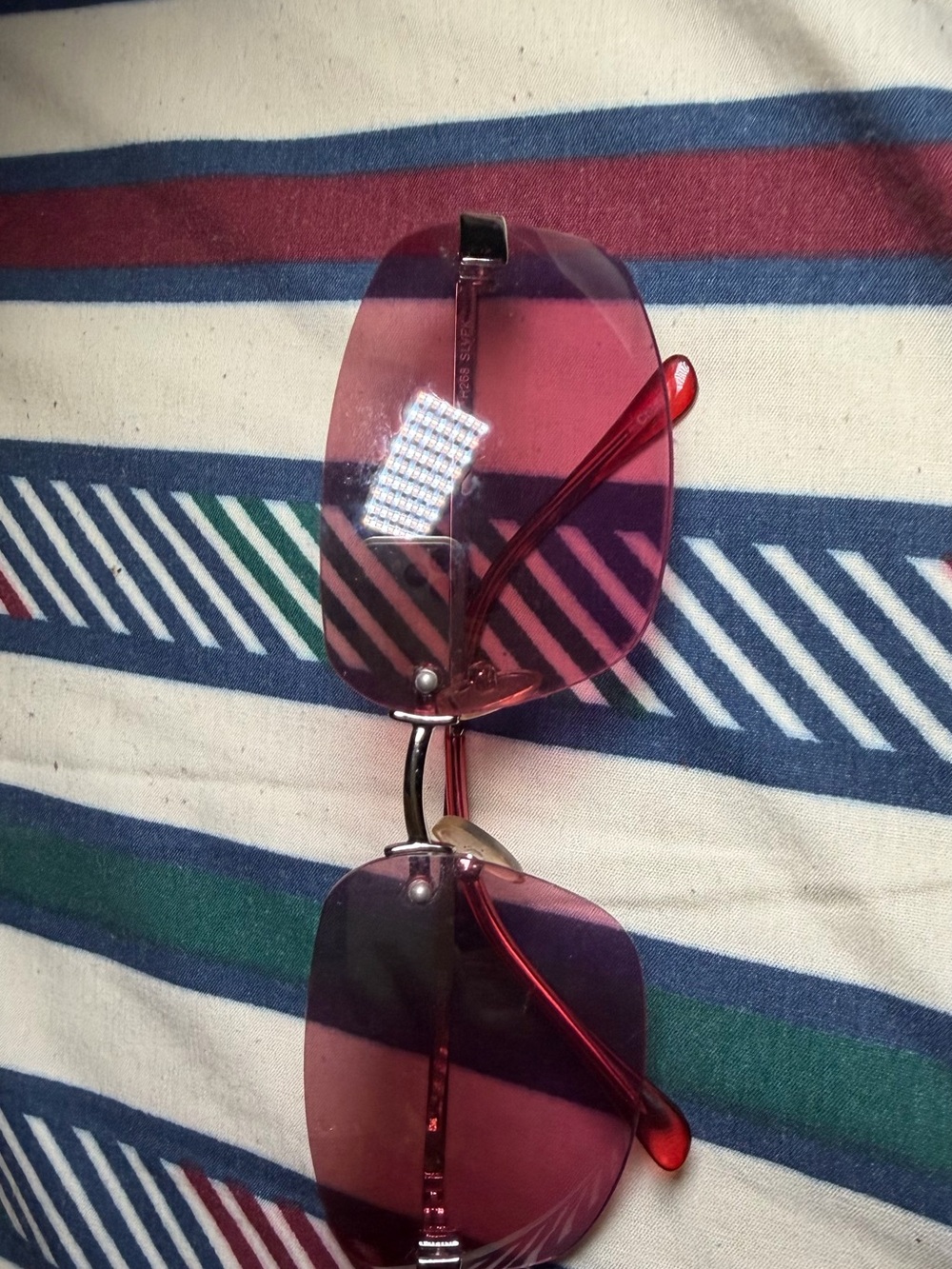 Halston Heritage Rimless Sunglasses with Pink Gradient Lenses